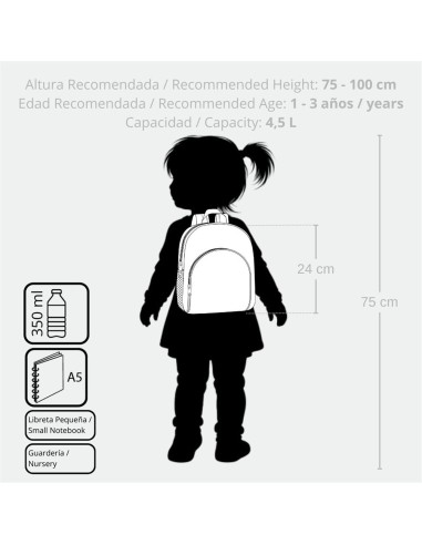 MOCHILA 24CM. STITCH HEARTS